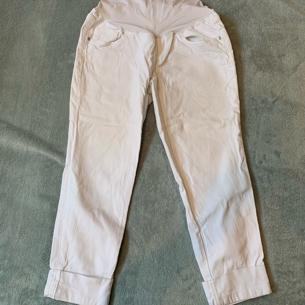 White cropped Maternity Jeans - M- Pea in a Pod